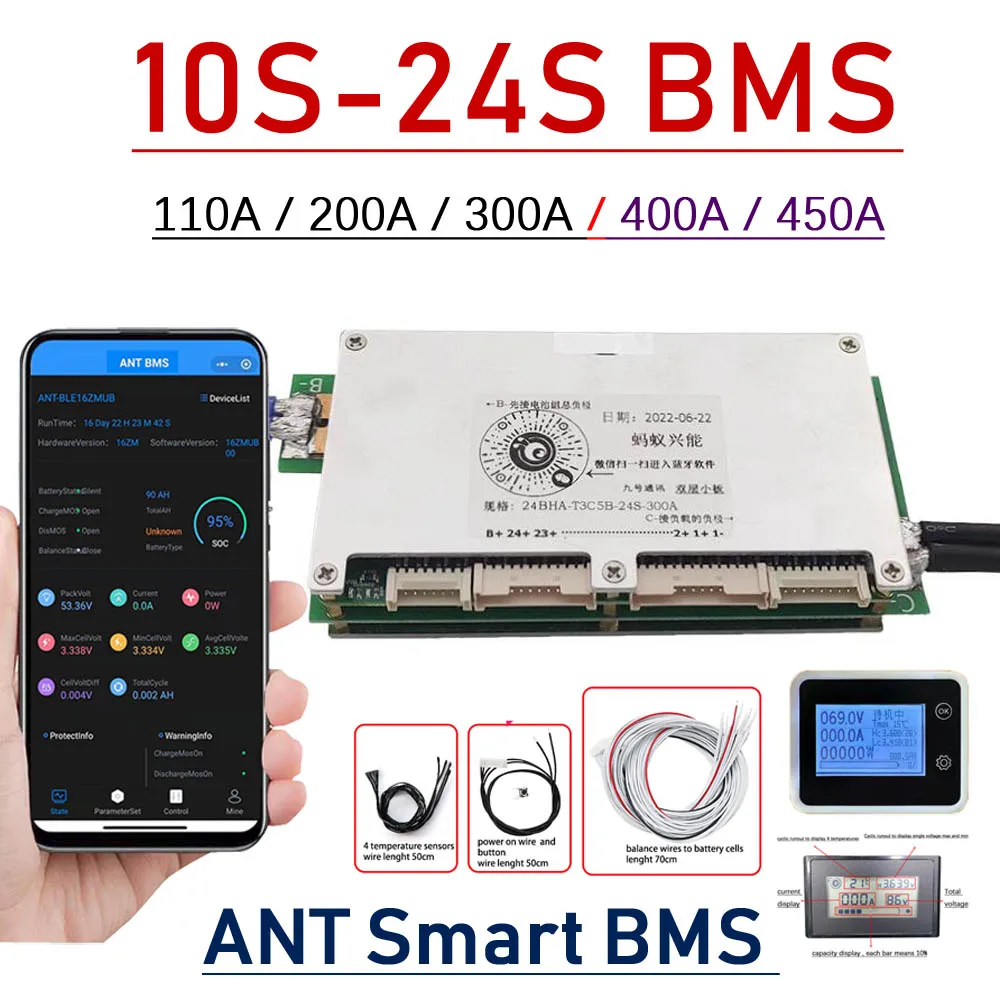 บอร์ดป้องกันแบตเตอรี่ลิเธียมอั - Smart Bms 24S 200A Bluetooth Lifepo4 บทวิจารณ์และราคา