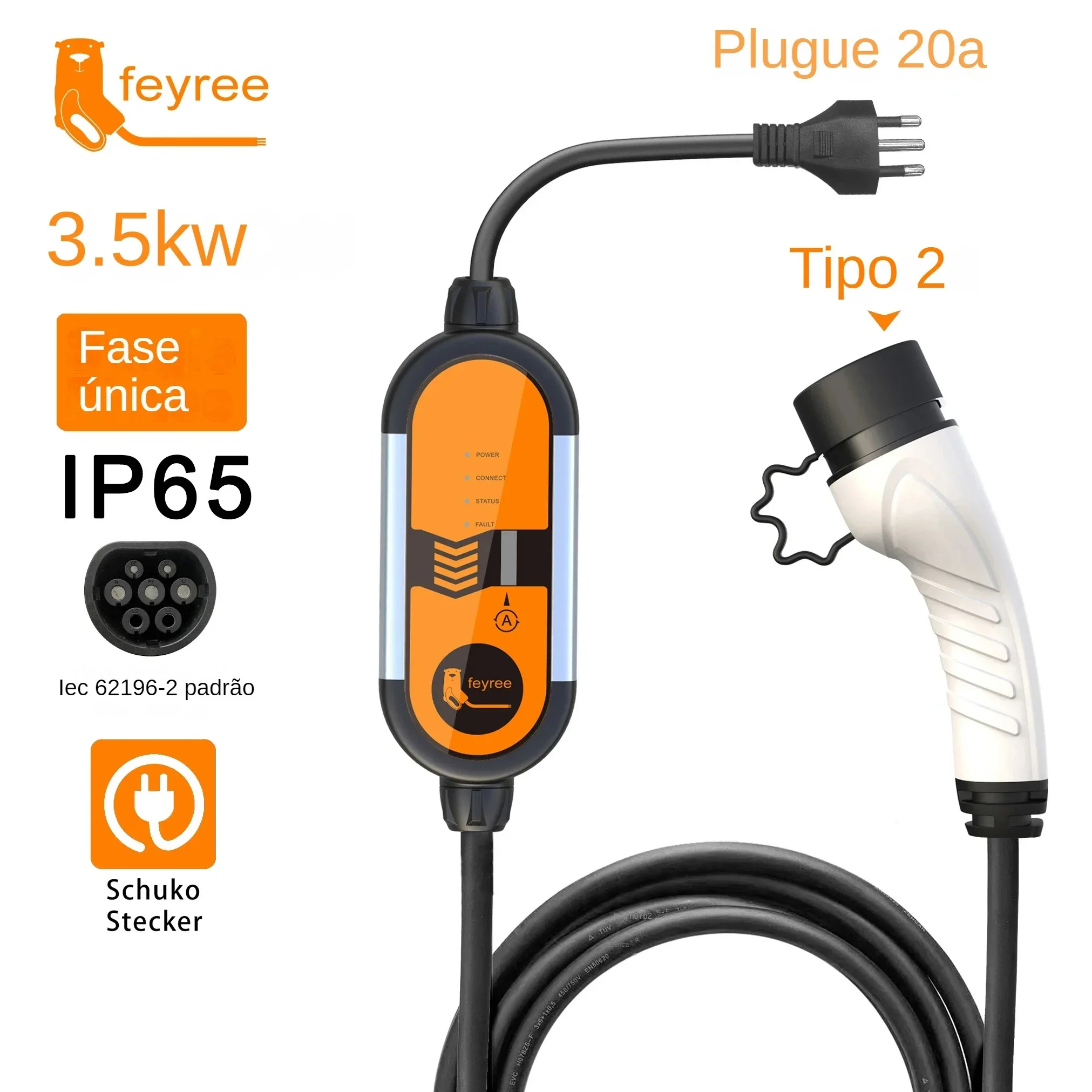 เครื่องชาร์จรถยนต์ไฟฟ้าแบบพกพา - Type 2 Portable Ev Charger 11Kw Cee บทวิจารณ์และราคา