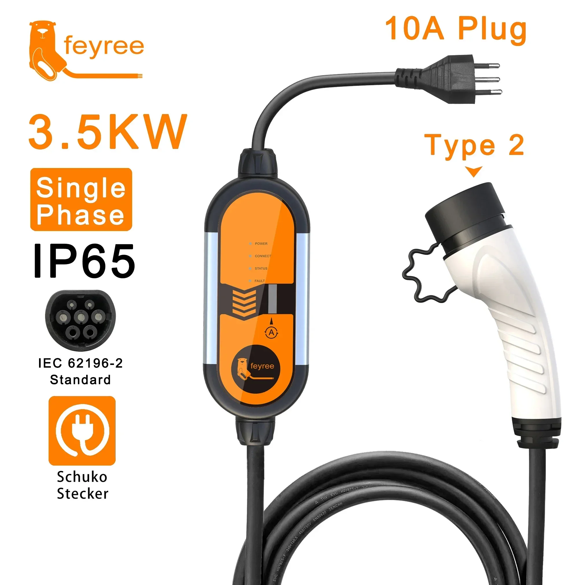 เครื่องชาร์จรถยนต์ไฟฟ้าแบบพกพา - Type 2 Portable Ev Charger 11Kw Cee บทวิจารณ์และราคา